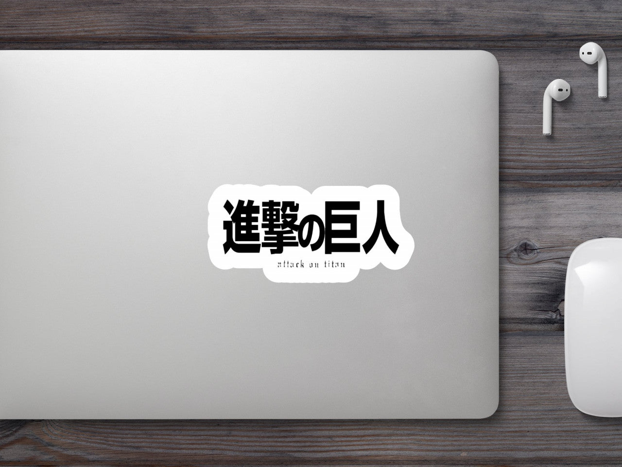 Set 4 bucati, Sticker decorativ, Attack on titan logo litere chinezesti, Rezistent la apa, NO8017, 10 cm, Multicolor