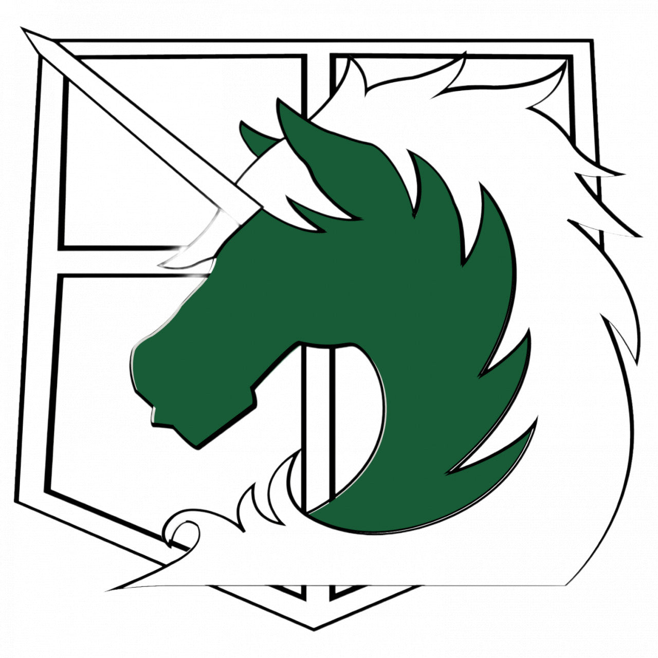 Set 4 bucati, Sticker decorativ, Attack on titan Military Police Brigade, Rezistent la apa, NO8019, 10 cm, Multicolor