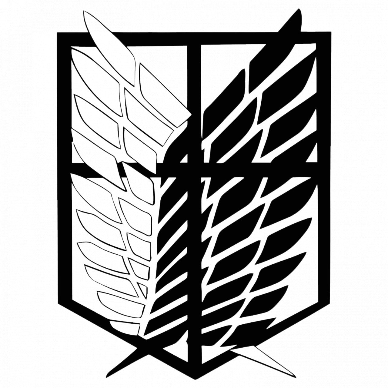 Set 4 bucati, Sticker decorativ, Attack on titan The Wings of Freedom logo unu, Rezistent la apa, NO8021, 10 cm, Multicolor