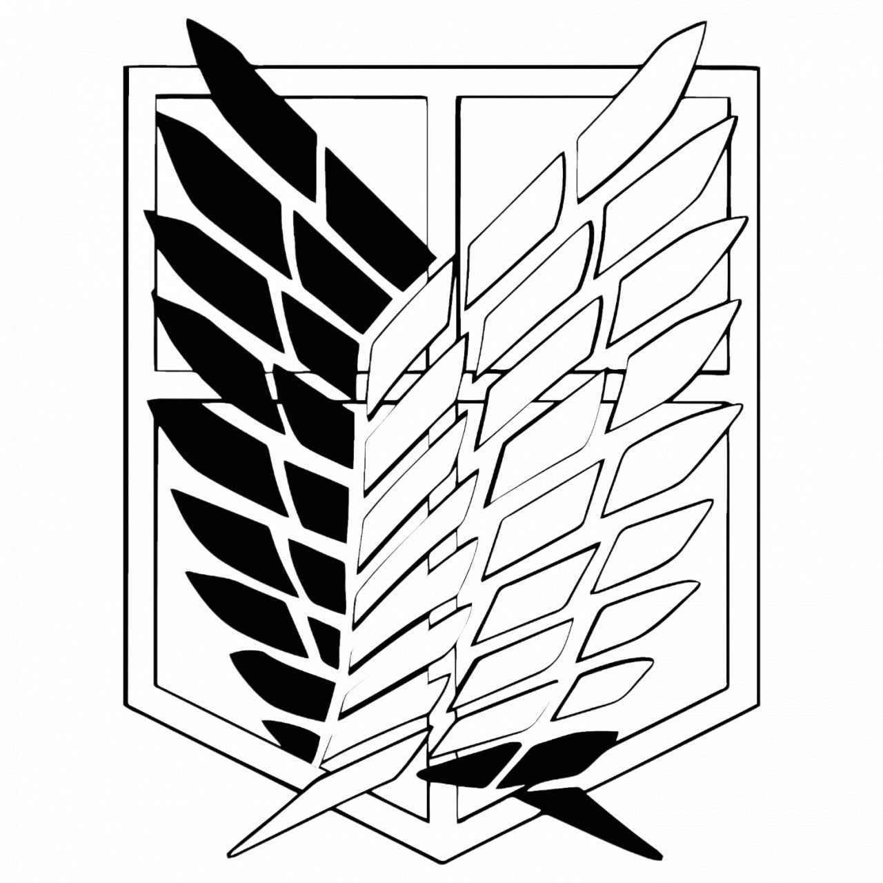 Set 4 bucati, Sticker decorativ, Attack on titanThe Wings of Freedom trei, Rezistent la apa, NO8024, 10 cm, Multicolor