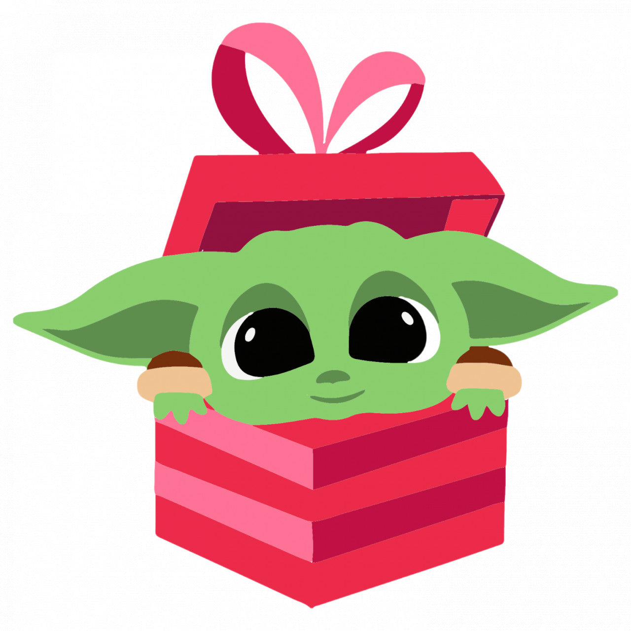 Set 4 bucati, Sticker decorativ, Baby Yoda este un cadou, Rezistent la apa, NO8042, 10 cm, Multicolor