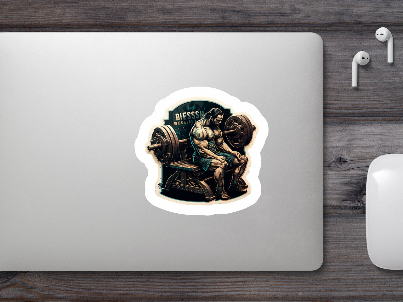 Set 4 bucati, Sticker decorativ, Bancheta de ridicat greutati, Rezistent la apa, NO8054, 10 cm, Multicolor