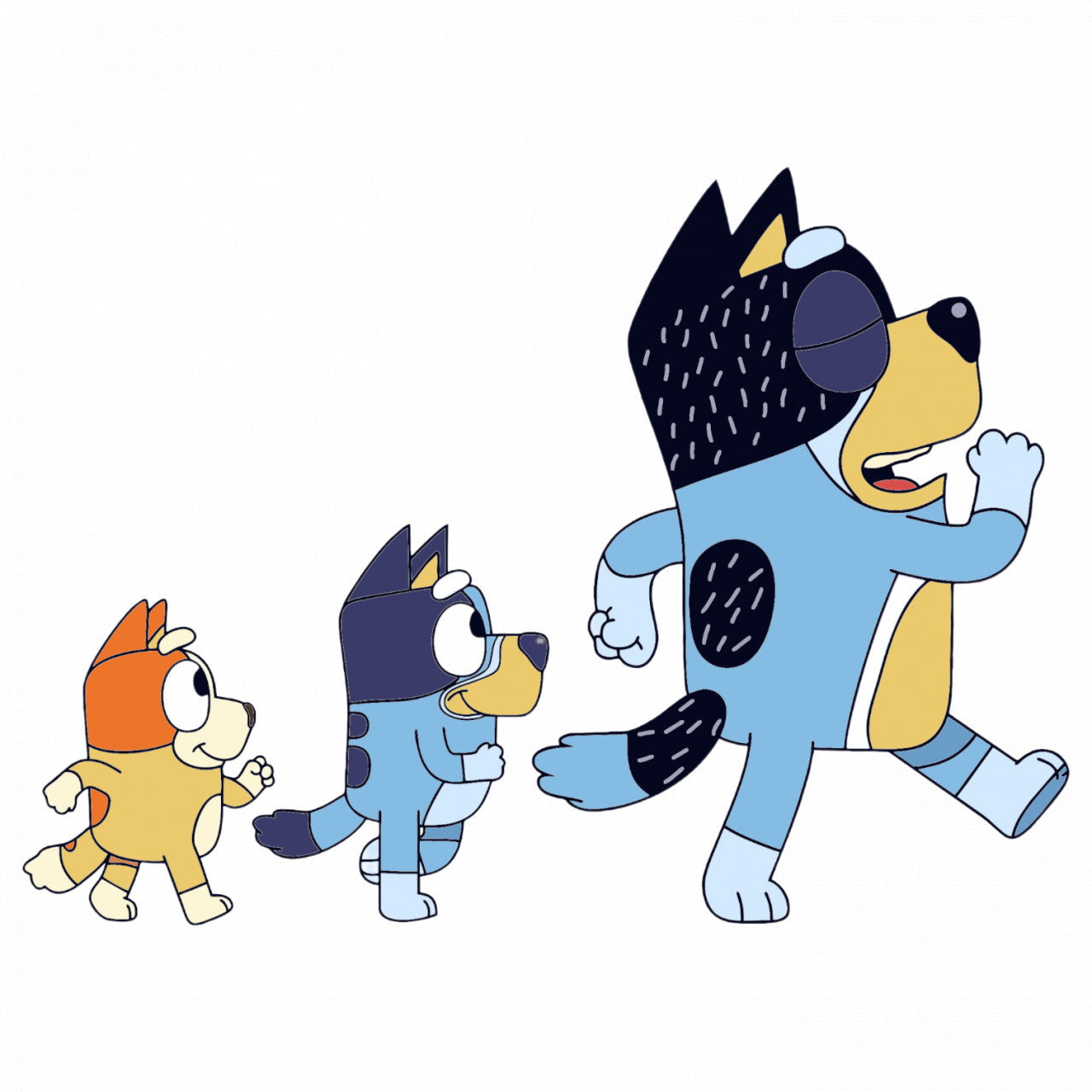 Set 4 bucati, Sticker decorativ, Bandit, Bluey, Bingo Heeler, Rezistent la apa, NO8061, 10 cm, Multicolor