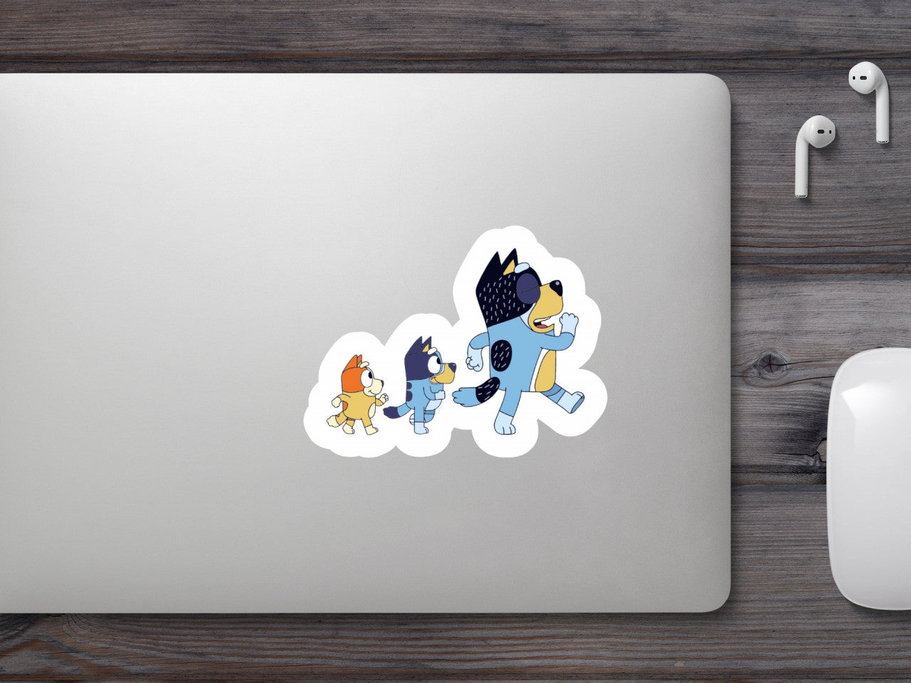 Set 4 bucati, Sticker decorativ, Bandit, Bluey, Bingo Heeler, Rezistent la apa, NO8061, 10 cm, Multicolor