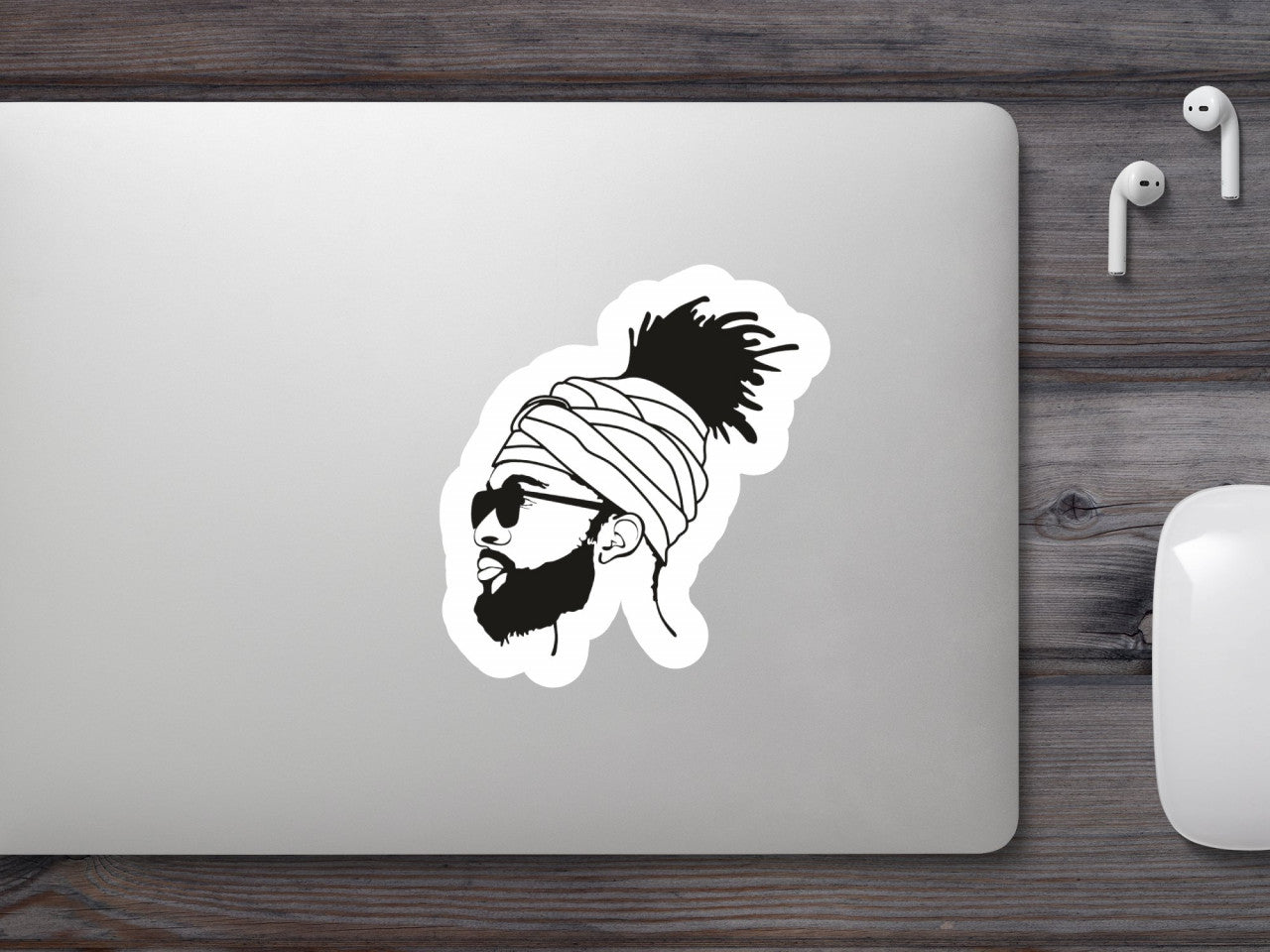 Set 4 bucati, Sticker decorativ, Barbat afro, Rezistent la apa, NO8066, 10 cm, Multicolor