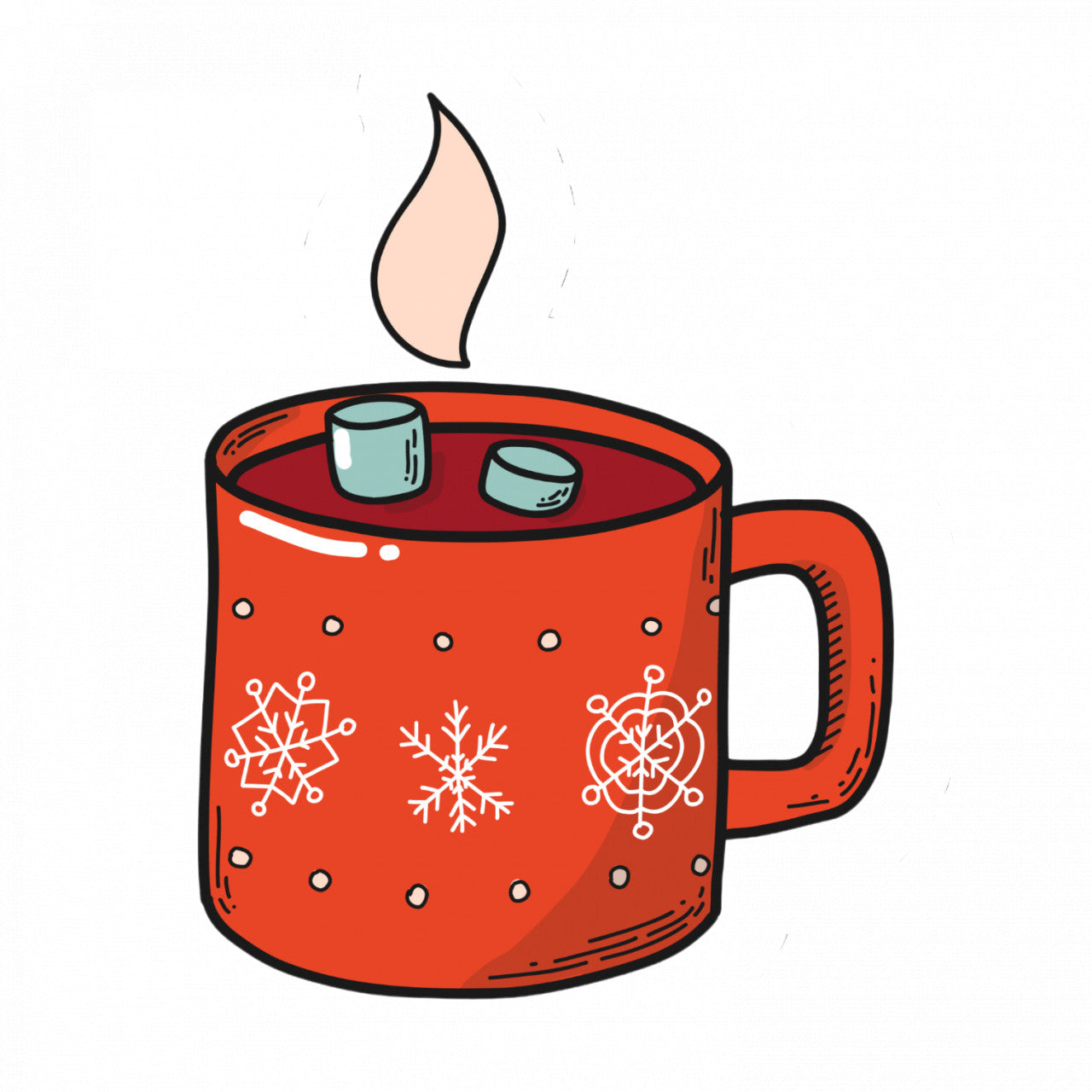 Set 4 bucati, Sticker decorativ, Bautura cu spirit de sarbatoare, Rezistent la apa, NO8078, 10 cm, Multicolor