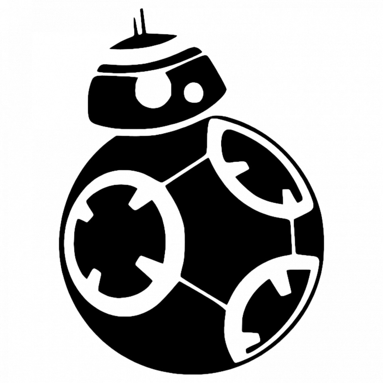 Set 4 bucati, Sticker decorativ, BB-8 se plimba, Rezistent la apa, NO8079, 10 cm, Multicolor