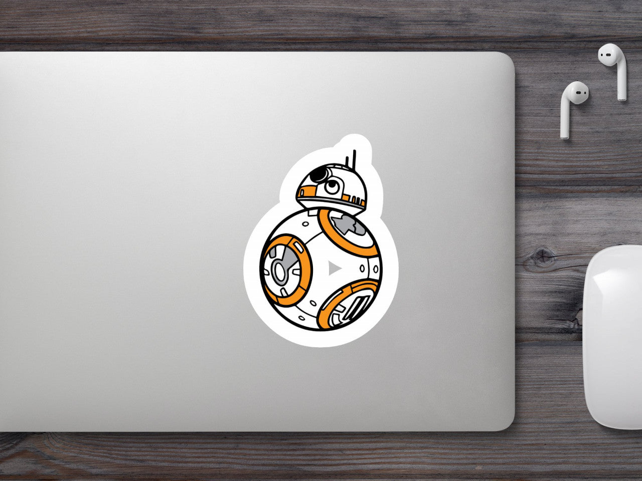 Set 4 bucati, Sticker decorativ, BB8 cu bila, Rezistent la apa, NO8080, 10 cm, Multicolor