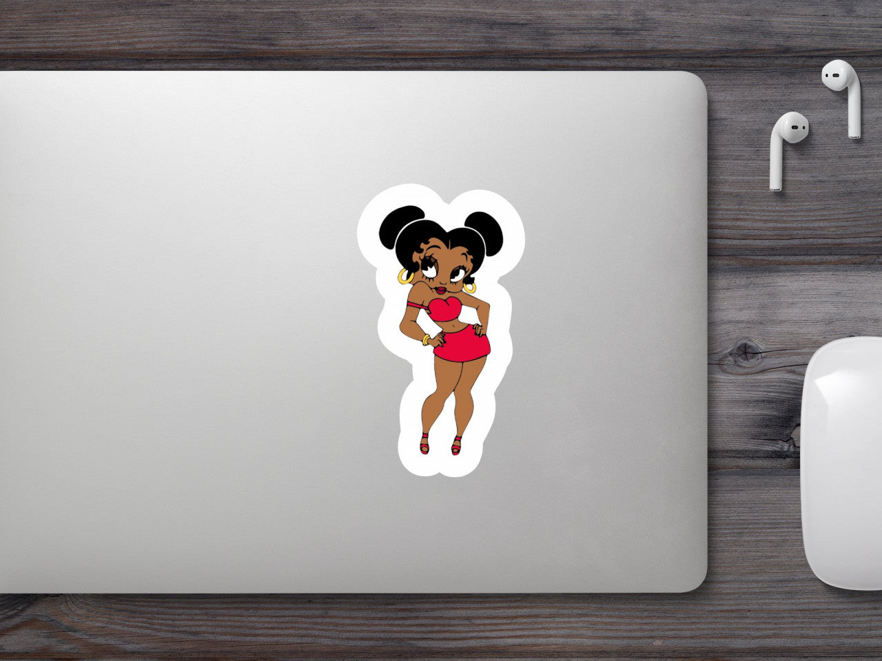 Set 4 bucati, Sticker decorativ, Betty Boo, Rezistent la apa, NO8518, 10 cm, Multicolor