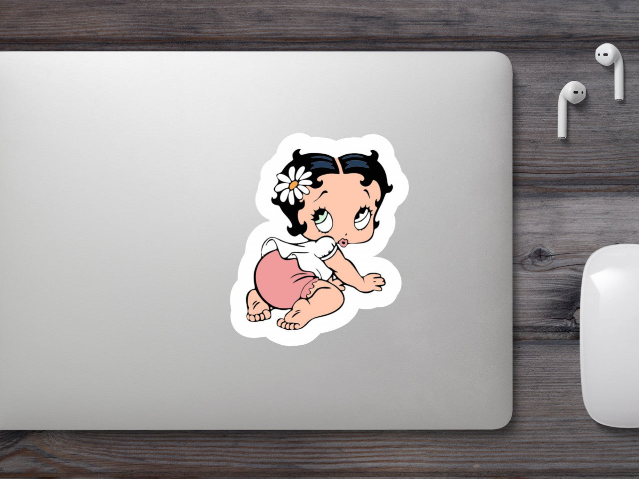 Set 4 bucati, Sticker decorativ, Betty Boop copil, Rezistent la apa, NO8520, 10 cm, Multicolor