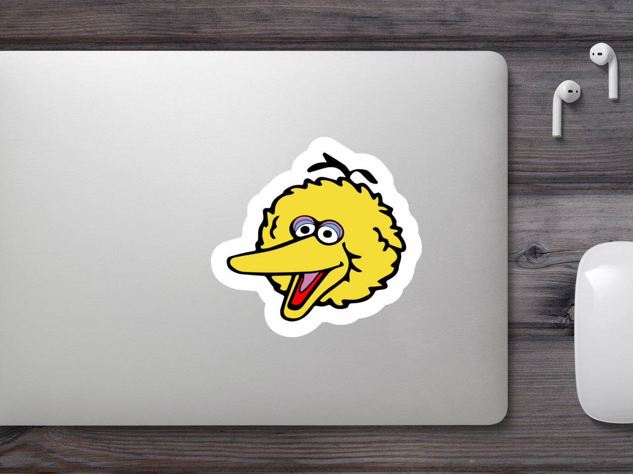 Set 4 bucati, Sticker decorativ, Big Bird Sesame Street, Rezistent la apa, NO8536, 10 cm, Multicolor