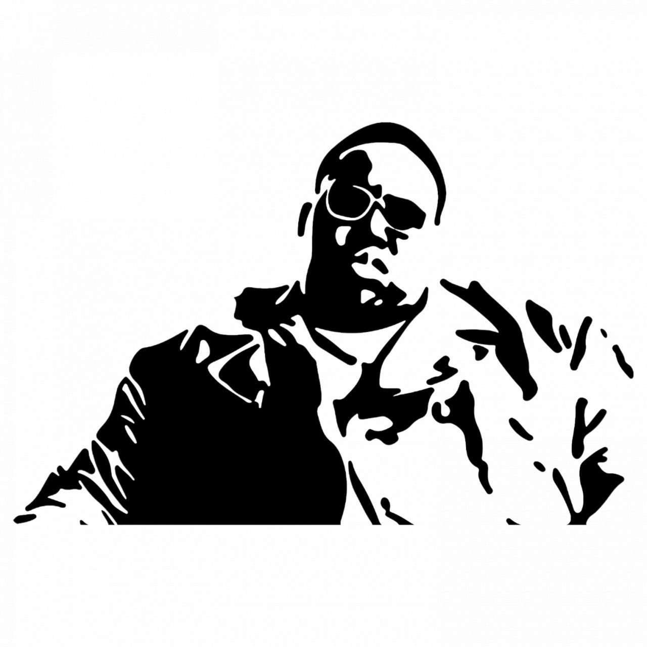 Set 4 bucati, Sticker decorativ, Biggie Smalls rapper, Rezistent la apa, NO8537, 10 cm, Multicolor