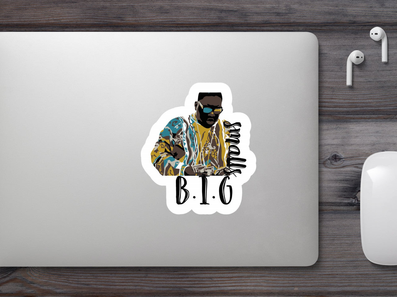 Set 4 bucati, Sticker decorativ, Biggie Smalls, Rezistent la apa, NO8538, 10 cm, Multicolor