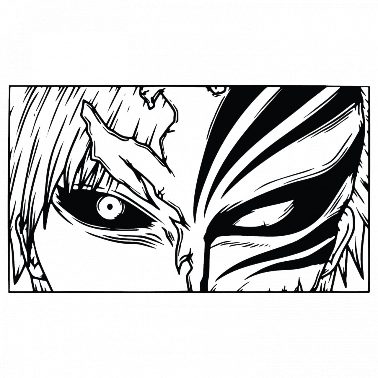 Set 4 bucati, Sticker decorativ, Bleach Anime Ichigo Hollow, Rezistent la apa, NO8565, 10 cm, Multicolor