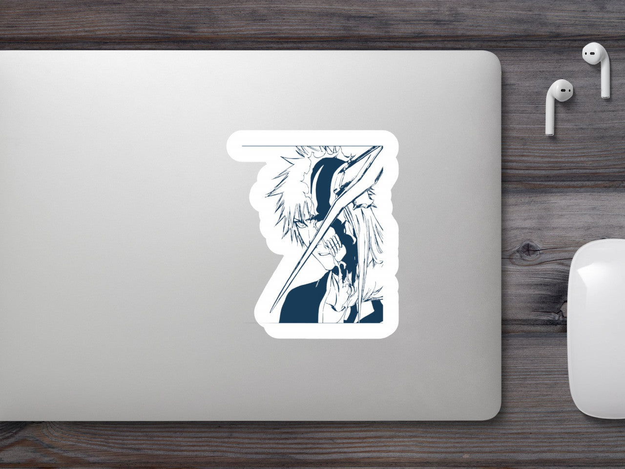 Set 4 bucati, Sticker decorativ, Bleach Anime Ichigo Kurosaki, Rezistent la apa, NO8566, 10 cm, Multicolor