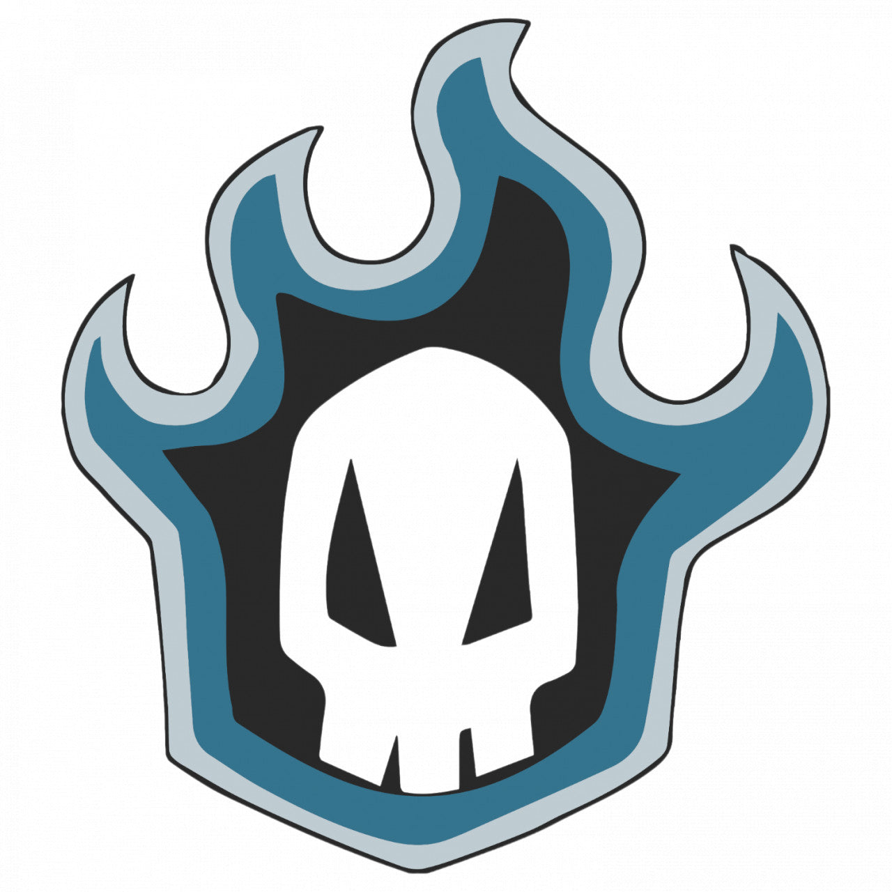 Set 4 bucati, Sticker decorativ, Bleach Craniu emblema, Rezistent la apa, NO8571, 10 cm, Multicolor