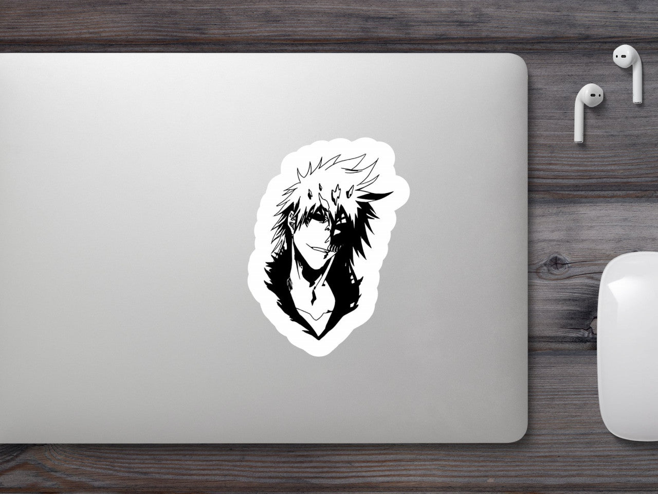 Set 4 bucati, Sticker decorativ, Bleach Ichigo Kurosaki Anime, Rezistent la apa, NO8573, 10 cm, Multicolor