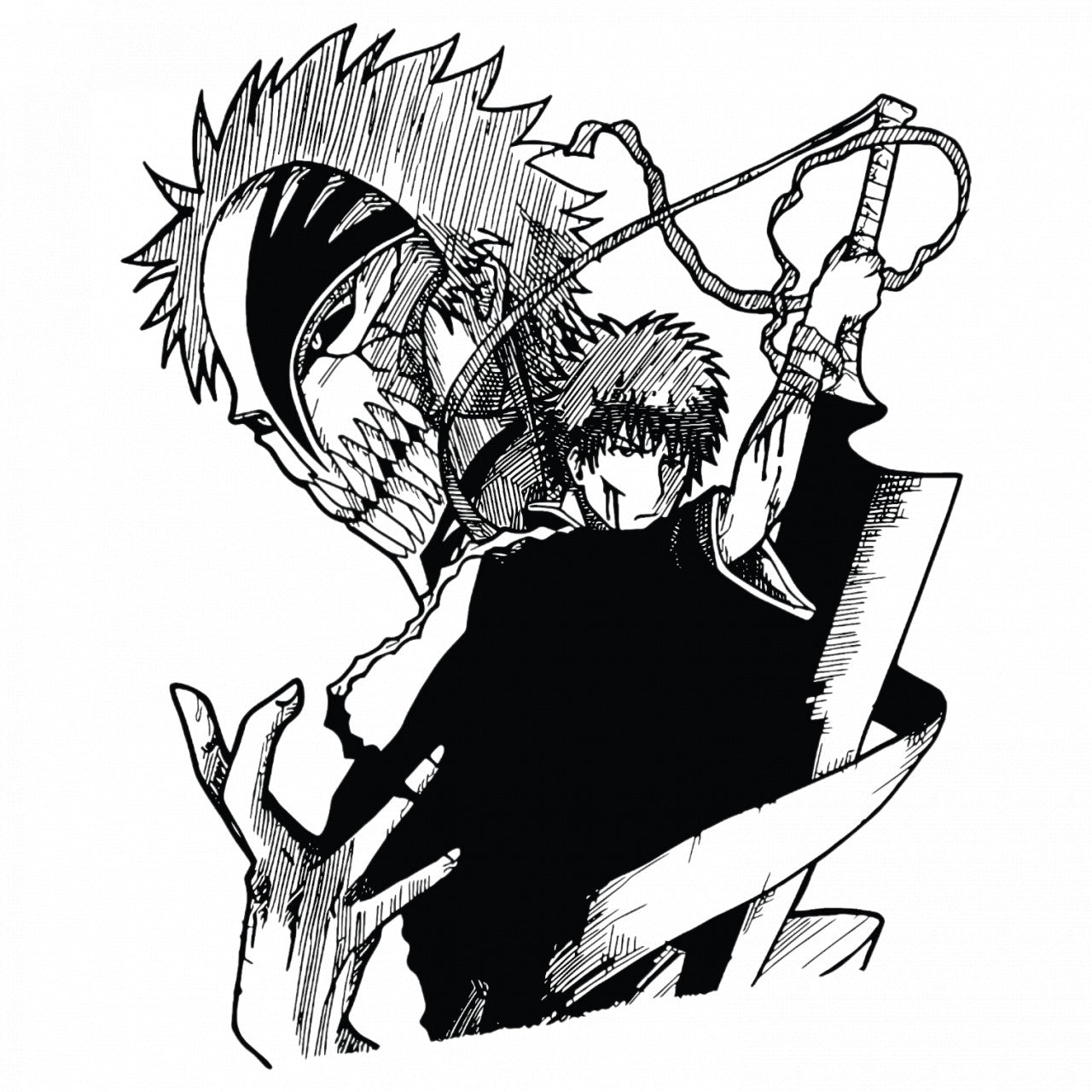 Set 4 bucati, Sticker decorativ, Bleach Kurosaki Ichigo Hollow Anime, Rezistent la apa, NO8577, 10 cm, Multicolor