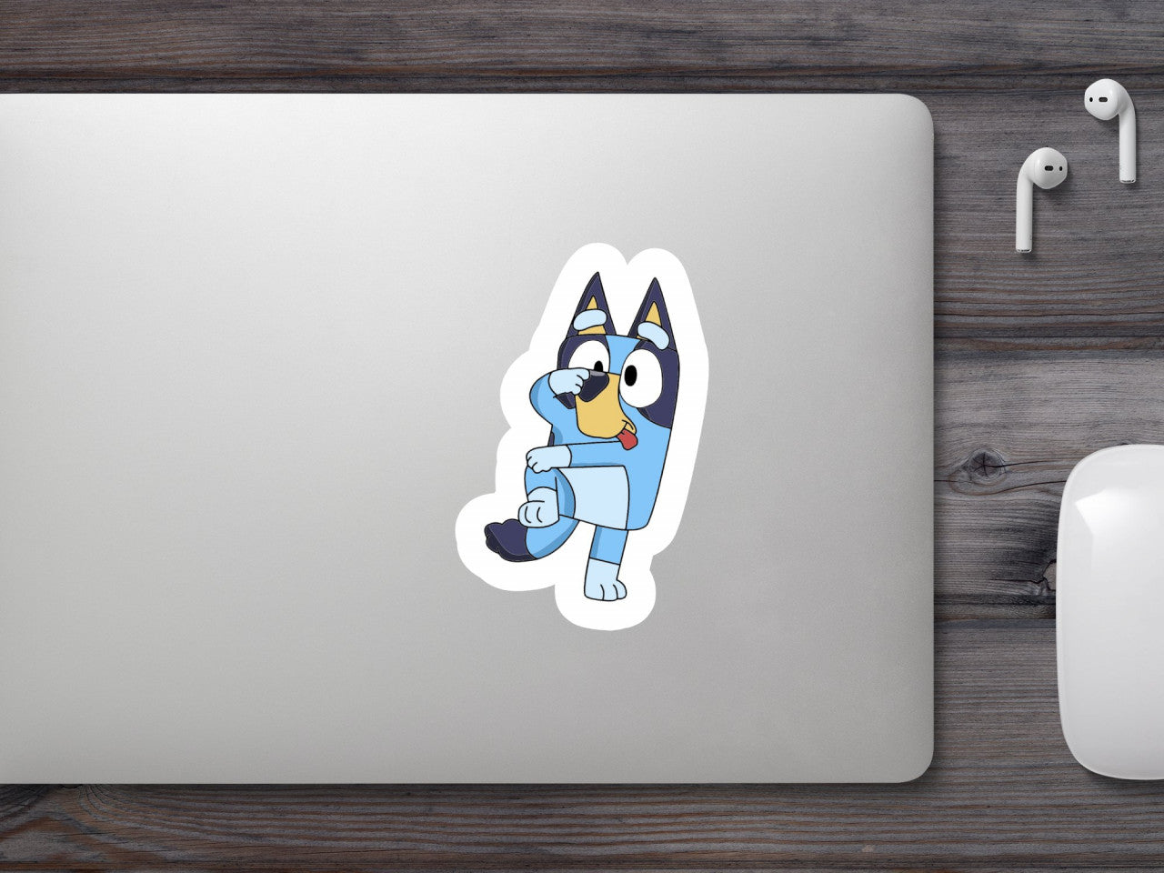 Set 4 bucati, Sticker decorativ, Bluey Christine Heeler, Rezistent la apa, NO8590, 10 cm, Multicolor