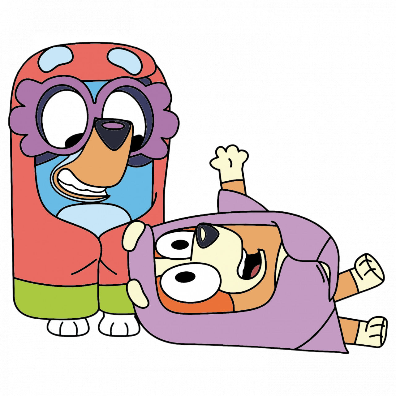 Set 4 bucati, Sticker decorativ, Bluey Grannies jucausi, Rezistent la apa, NO8593, 10 cm, Multicolor