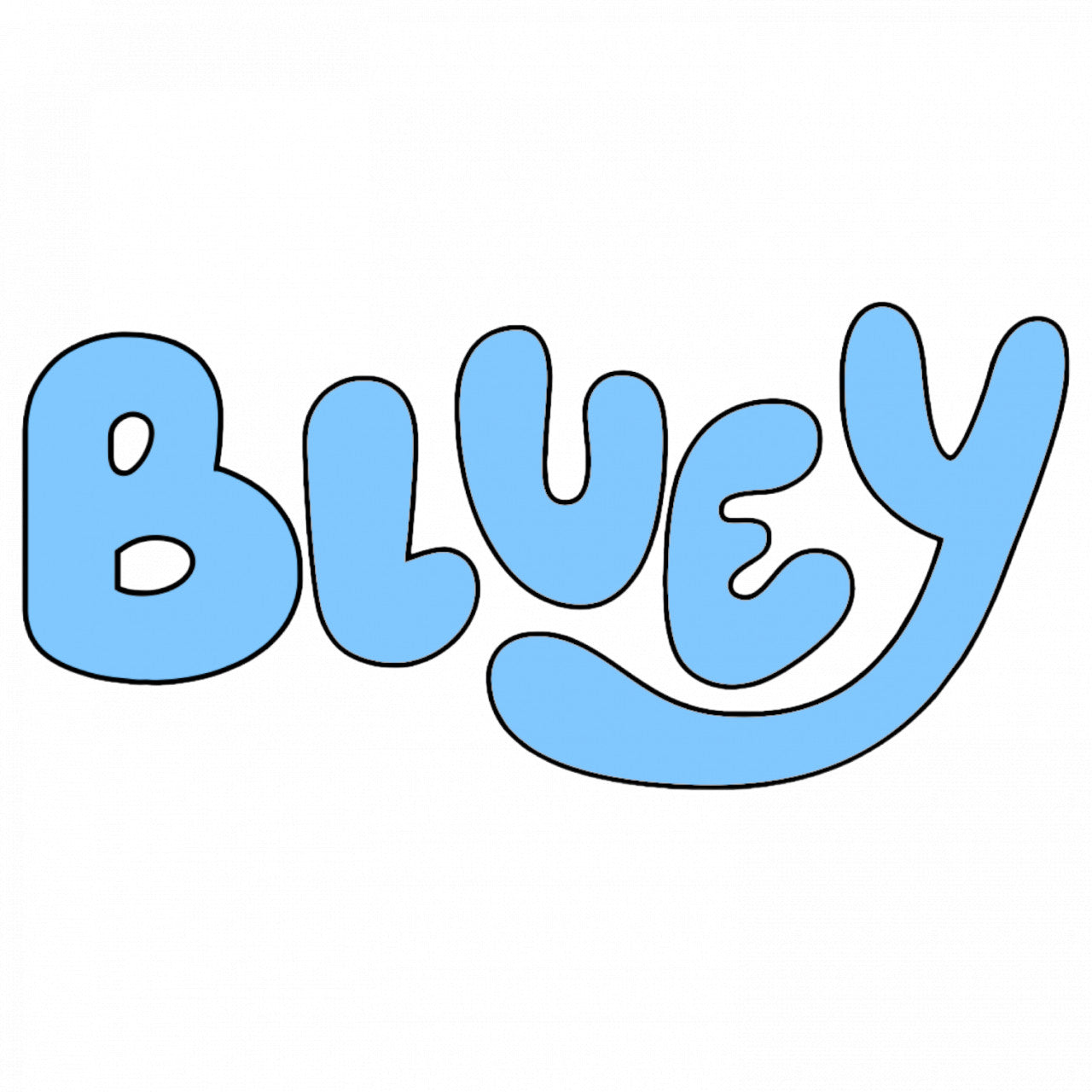 Set 4 bucati, Sticker decorativ, Bluey Logo, Rezistent la apa, NO8596, 10 cm, Multicolor