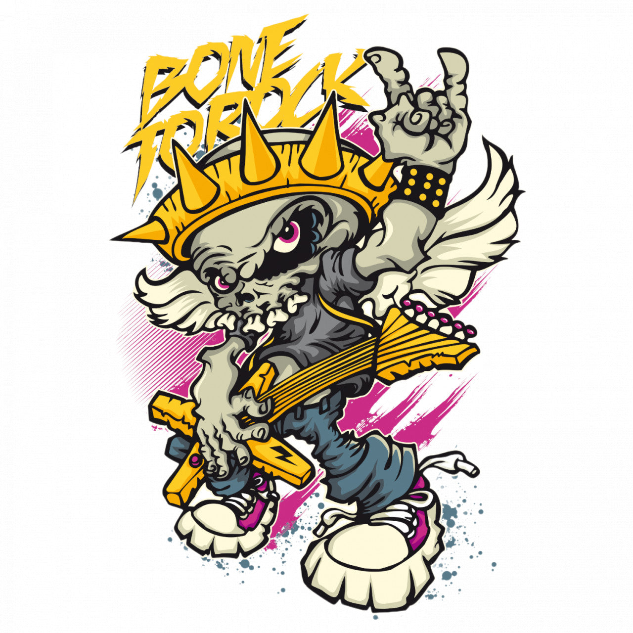 Set 4 bucati, Sticker decorativ, Bone to rock, Rezistent la apa, NO8626, 10 cm, Multicolor