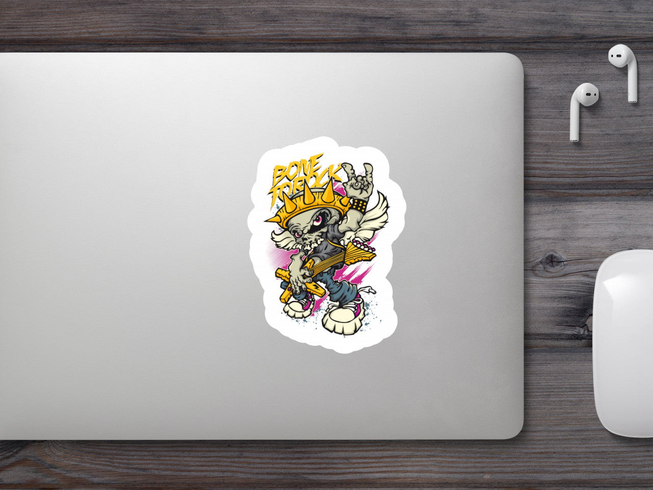 Set 4 bucati, Sticker decorativ, Bone to rock, Rezistent la apa, NO8626, 10 cm, Multicolor