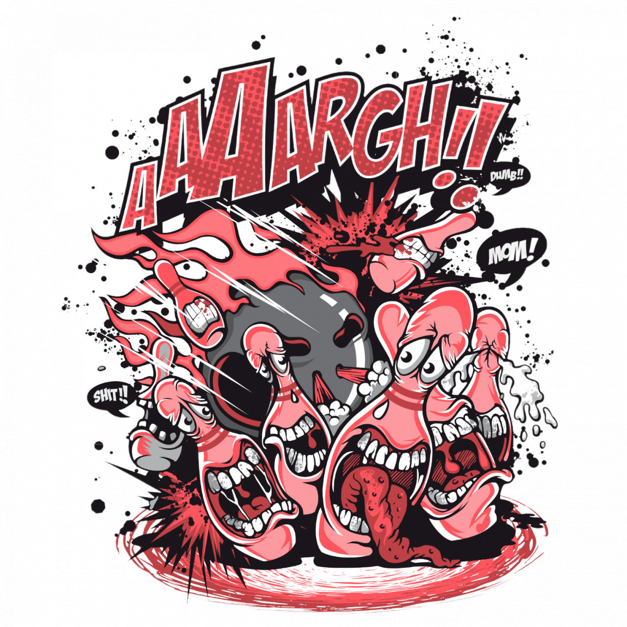 Set 4 bucati, Sticker decorativ, Bowling la extrem, Rezistent la apa, NO8636, 10 cm, Multicolor