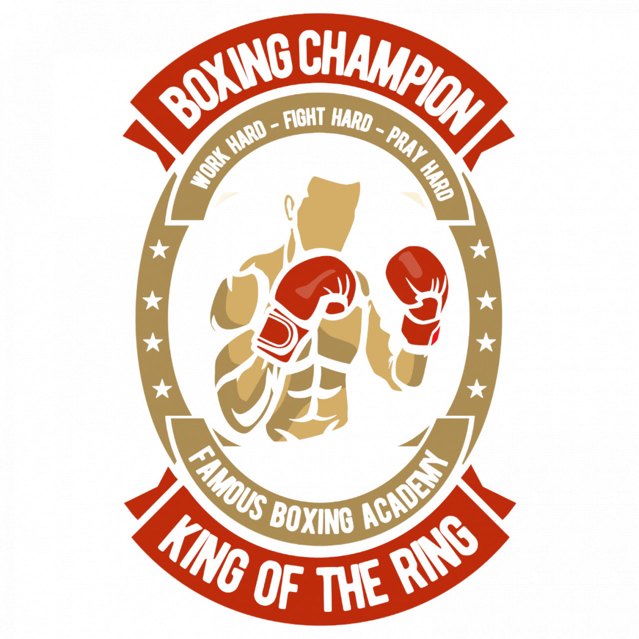 Set 4 bucati, Sticker decorativ, Boxing Champion, Rezistent la apa, NO8638, 10 cm, Multicolor