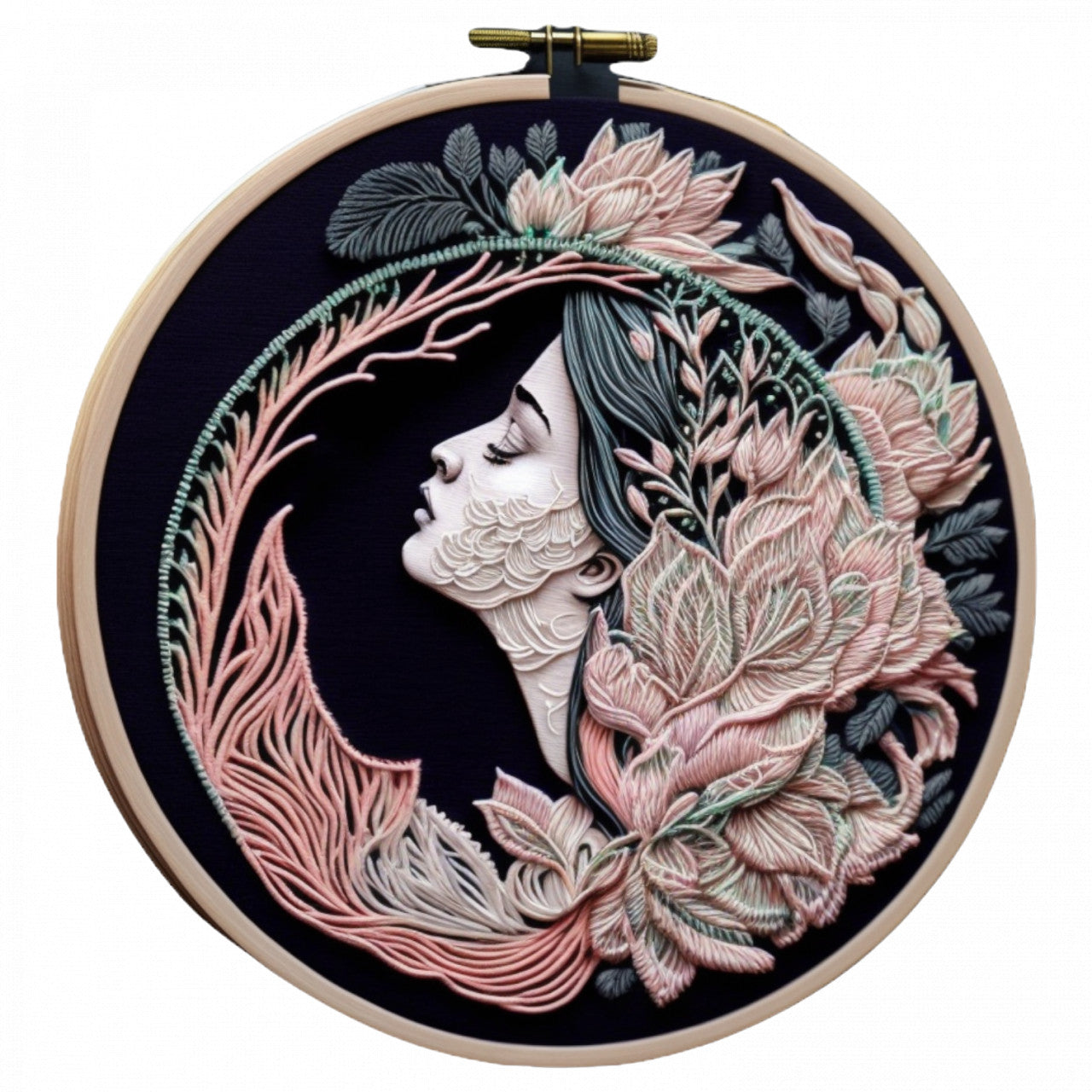 Set 4 bucati, Sticker decorativ, Broderie cu chip de fata, Rezistent la apa, NO8646, 10 cm, Multicolor