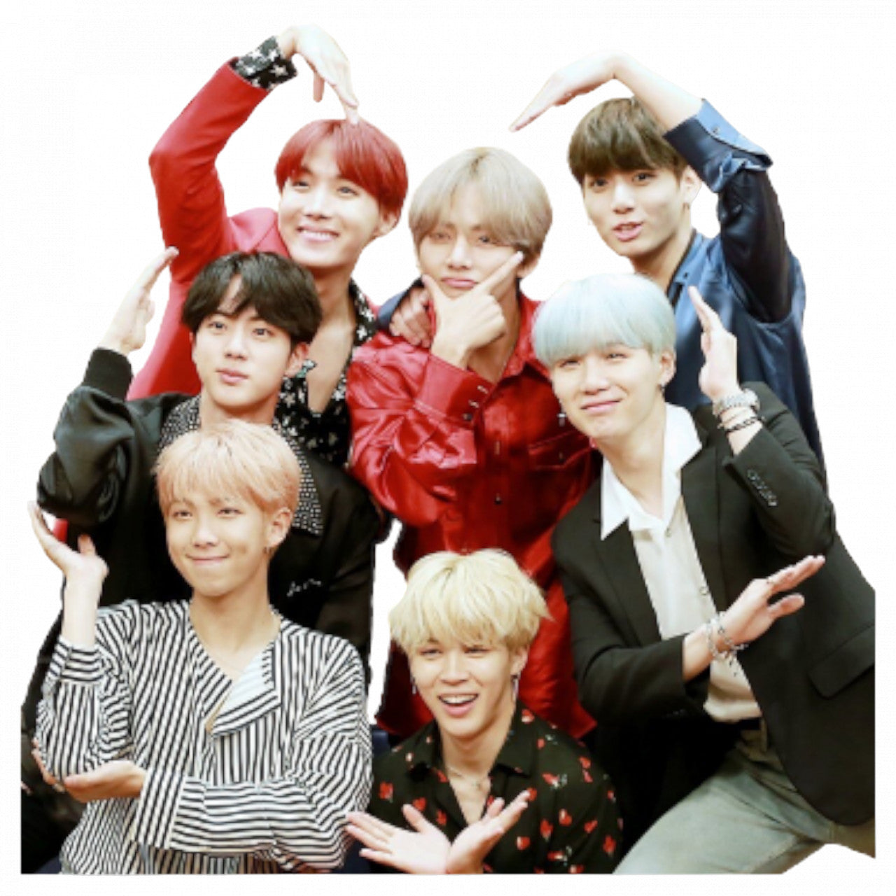 Set 4 bucati, Sticker decorativ, BTS, Rezistent la apa, NO8648, 10 cm, Multicolor