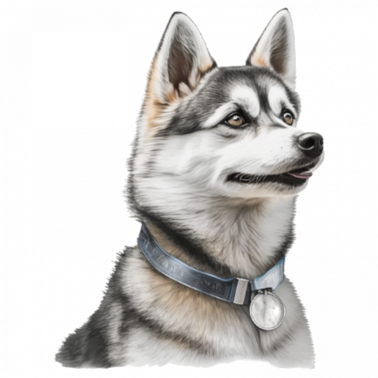 Set 4 bucati, Sticker decorativ, Caine rasa Hasky, Rezistent la apa, NO8699, 10 cm, Multicolor