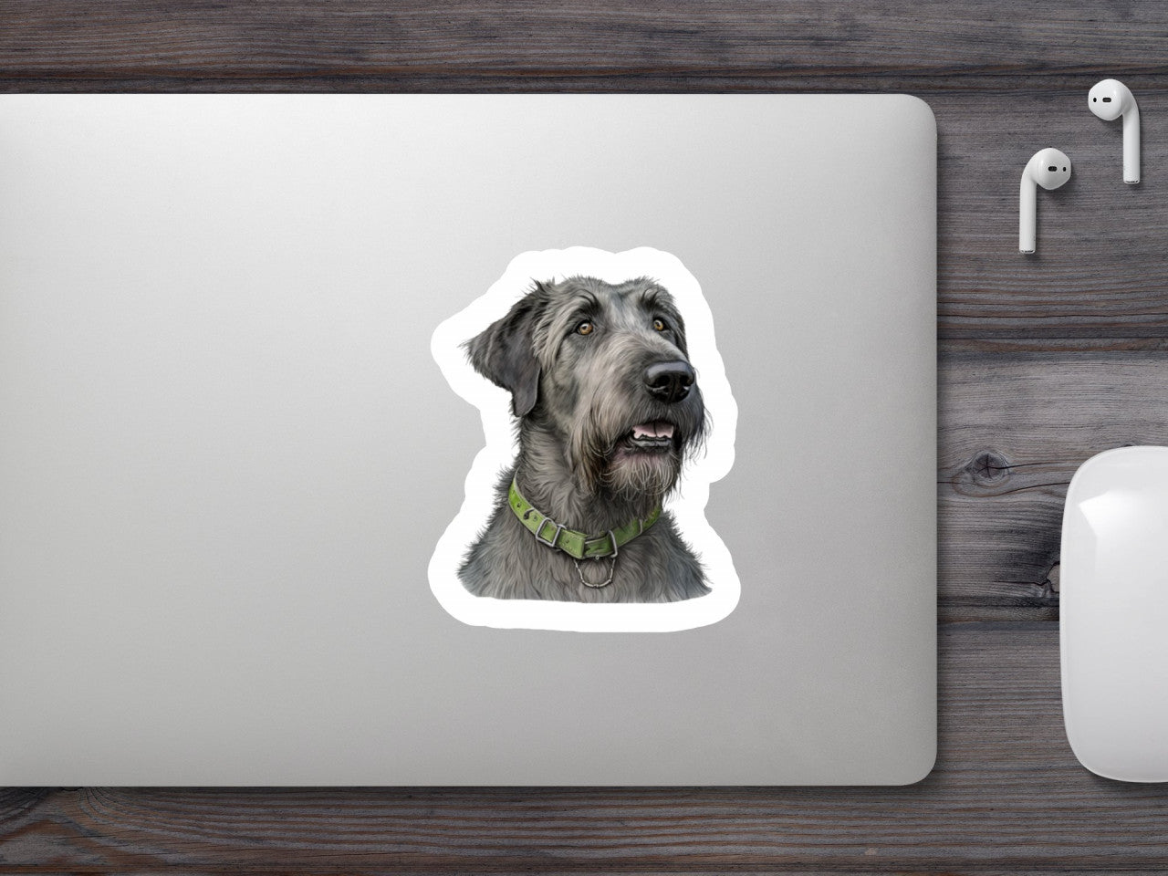 Set 4 bucati, Sticker decorativ, Caine rasa Irish Wolfhound, Rezistent la apa, NO8700, 10 cm, Multicolor