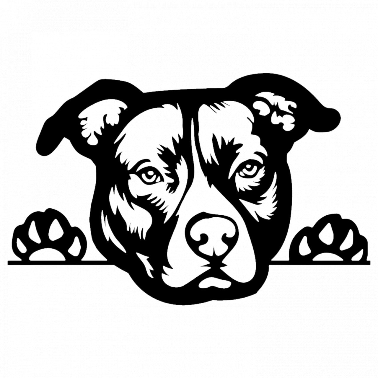 Set 4 bucati, Sticker decorativ, Caine rasa Pit Bull suparat, Rezistent la apa, NO8702, 10 cm, Multicolor