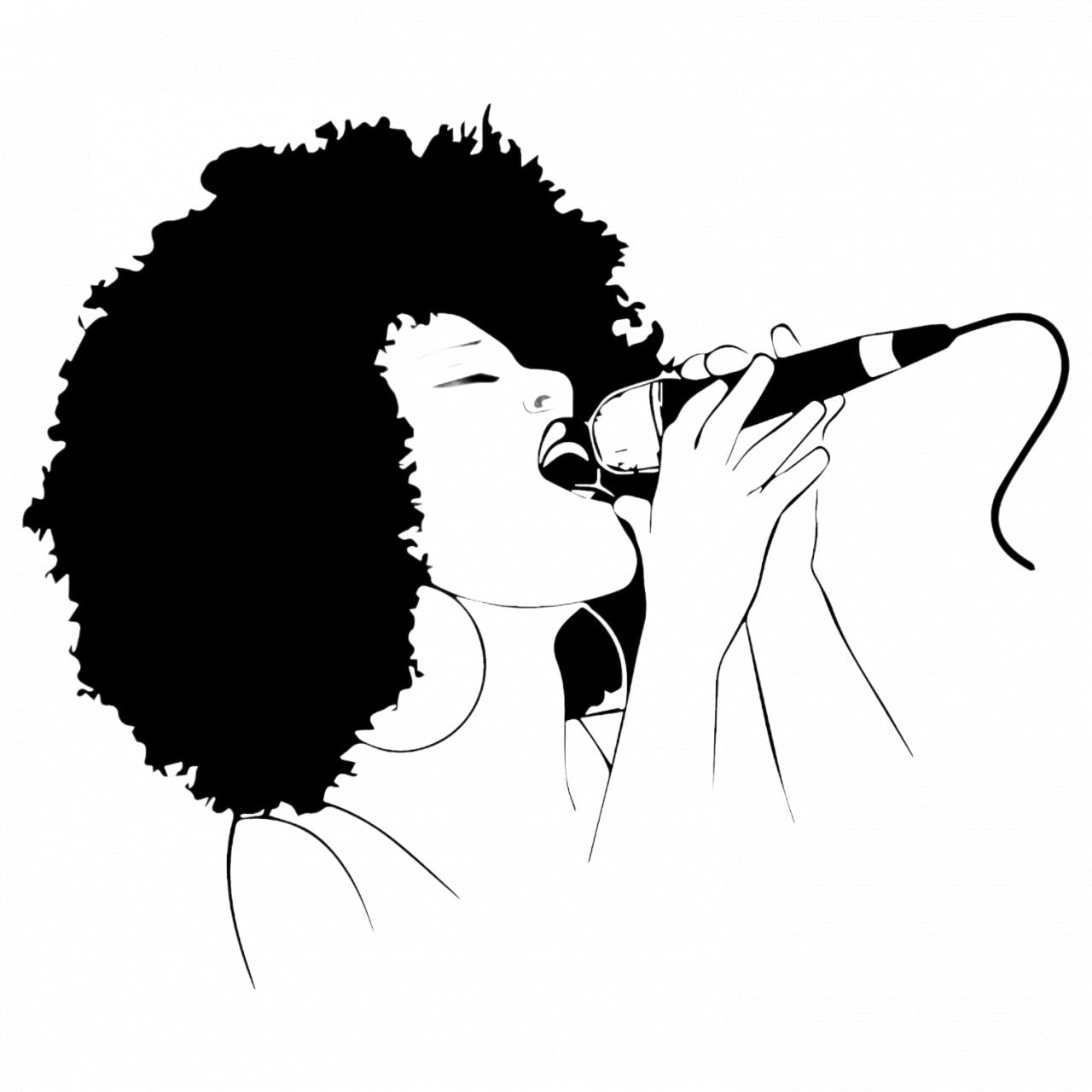 Set 4 bucati, Sticker decorativ, Cantareata afro, Rezistent la apa, NO8720, 10 cm, Multicolor