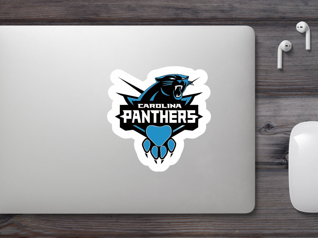 Set 4 bucati, Sticker decorativ, Carolina Panthers, Rezistent la apa, NO8731, 10 cm, Multicolor