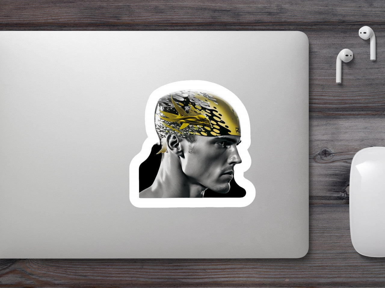 Set 4 bucati, Sticker decorativ, Casca de bazin, Rezistent la apa, NO8741, 10 cm, Multicolor