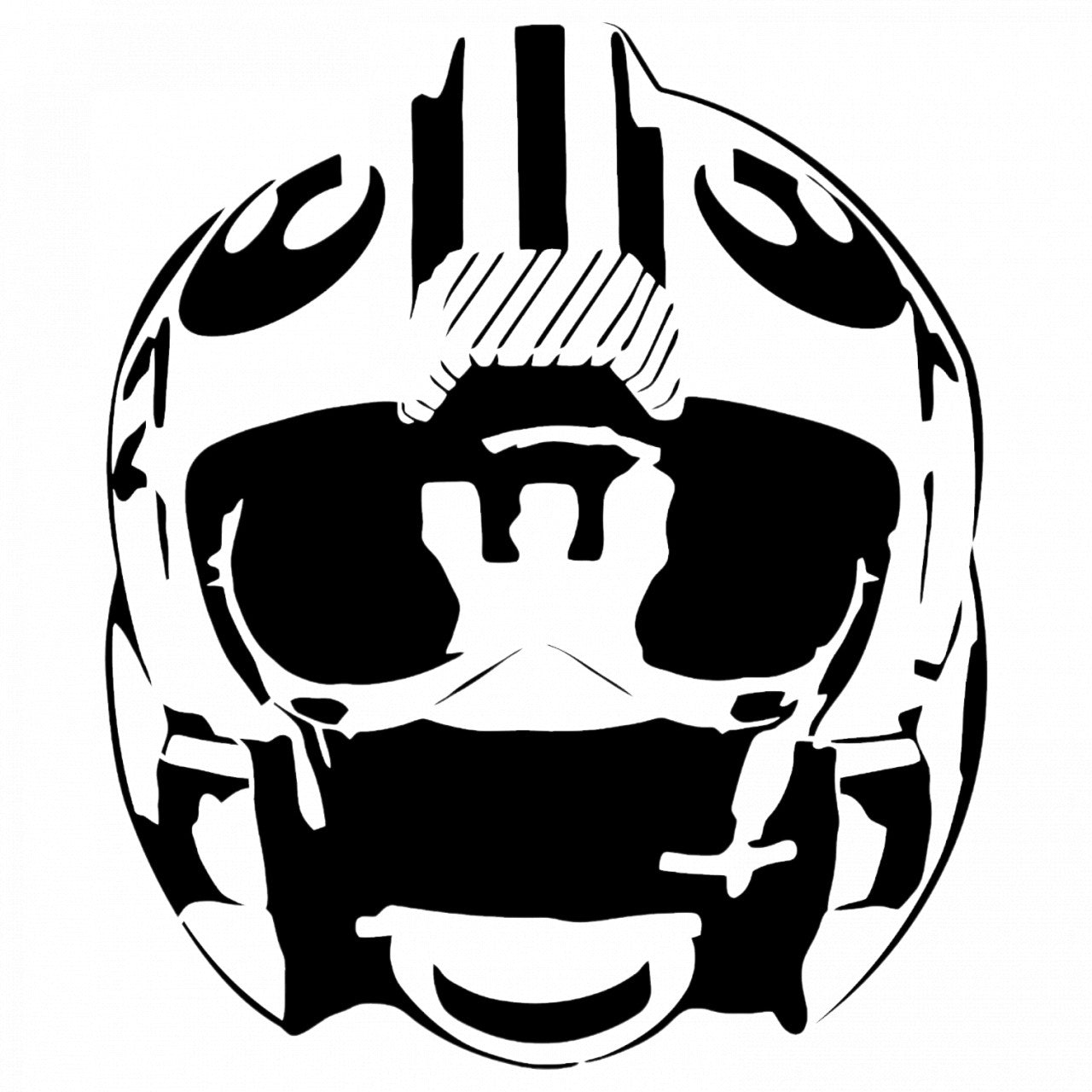 Set 4 bucati, Sticker decorativ, Casca pilot Alianta Star Wars, Rezistent la apa, NO8746, 10 cm, Multicolor