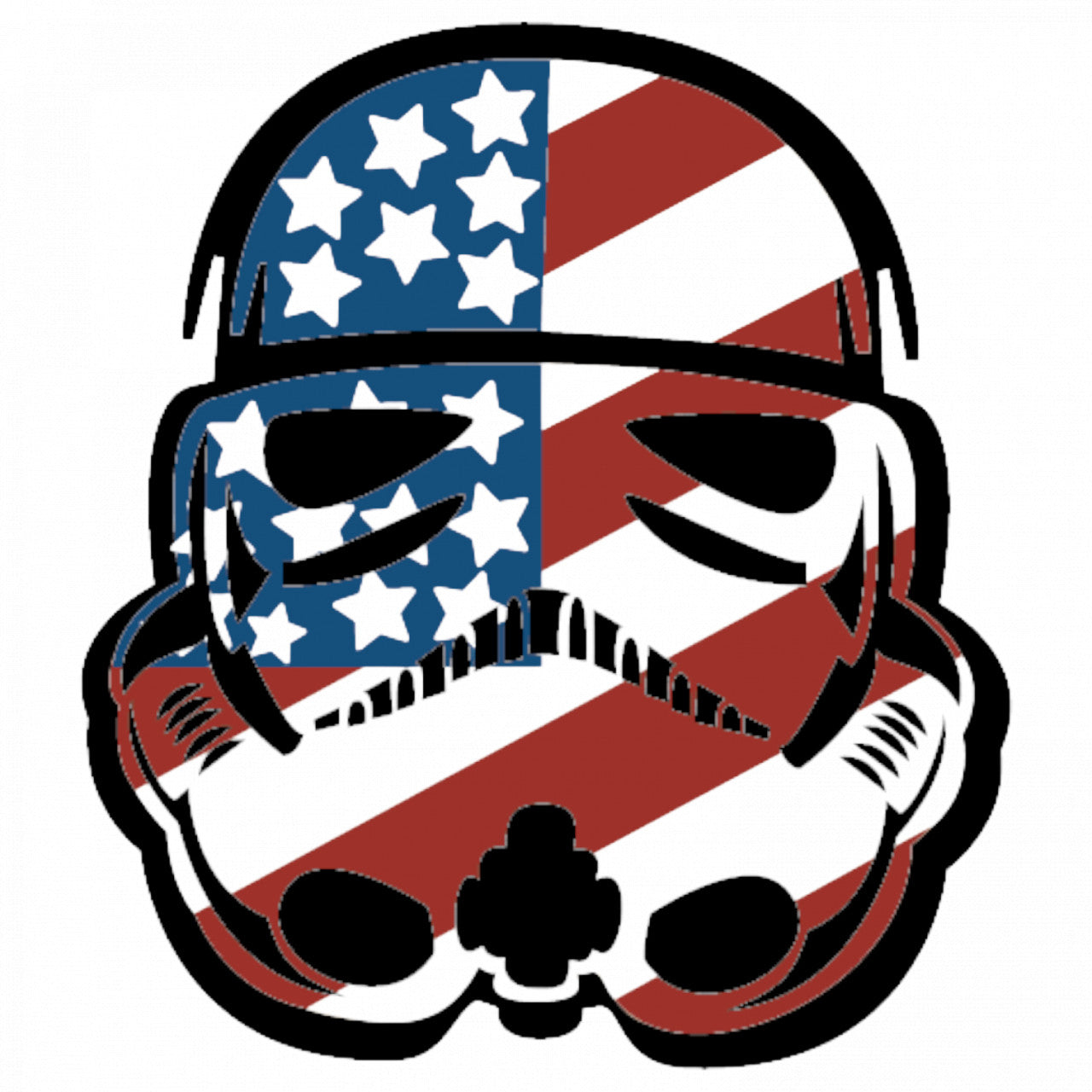 Set 4 bucati, Sticker decorativ, Casca Star Wars America, Rezistent la apa, NO8747, 10 cm, Multicolor