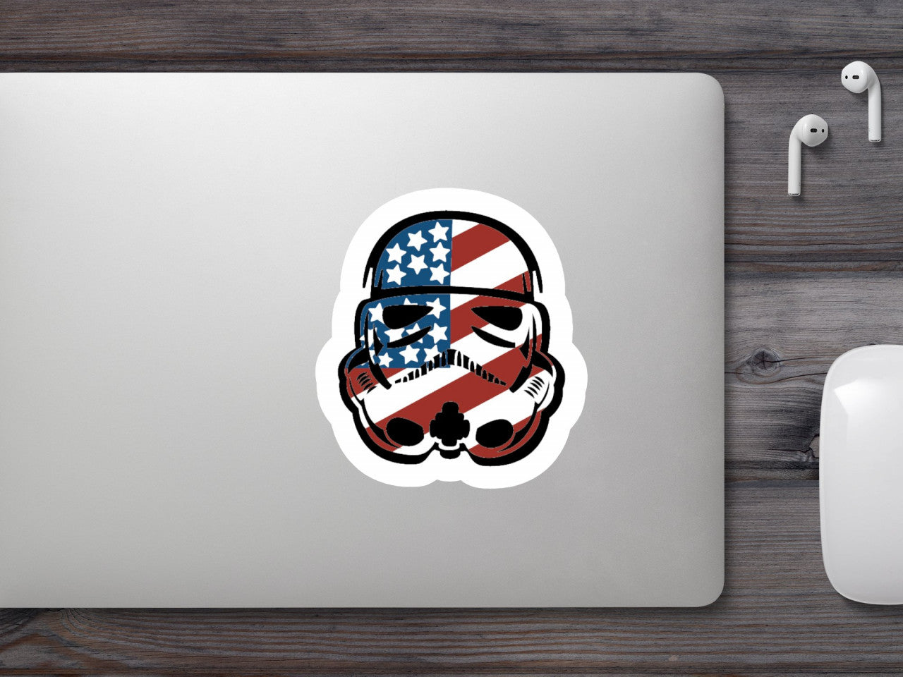 Set 4 bucati, Sticker decorativ, Casca Star Wars America, Rezistent la apa, NO8747, 10 cm, Multicolor
