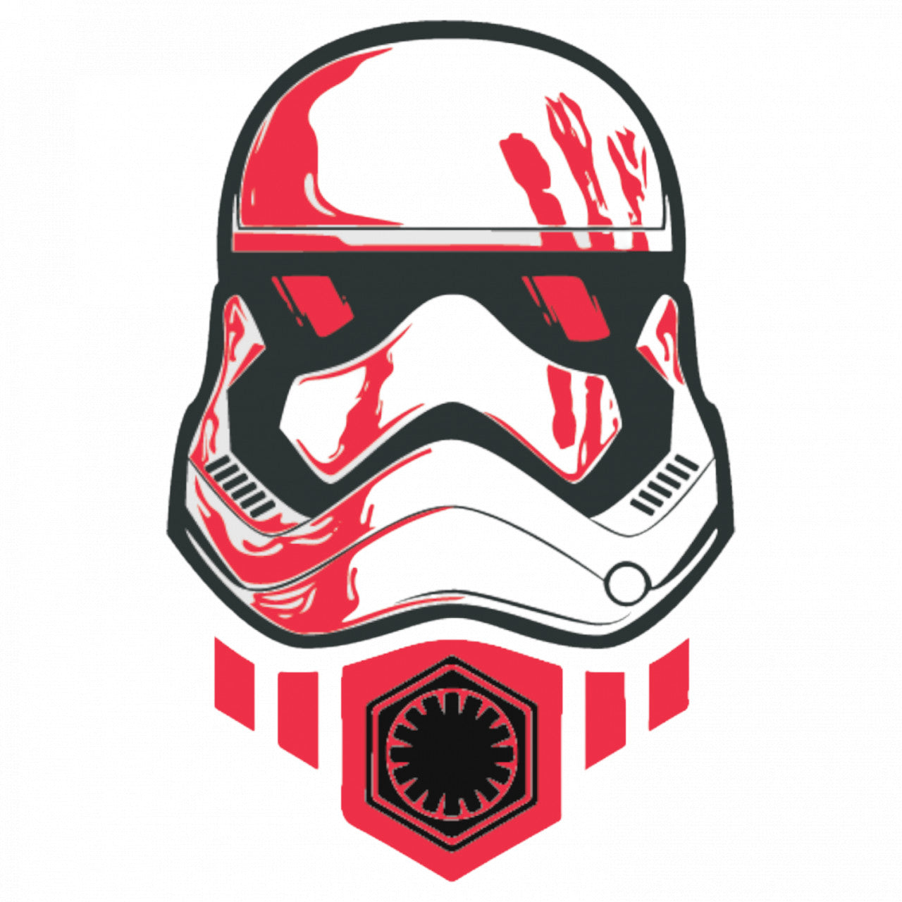 Set 4 bucati, Sticker decorativ, Casca Star Wars cu sange pe ea, Rezistent la apa, NO8749, 10 cm, Multicolor