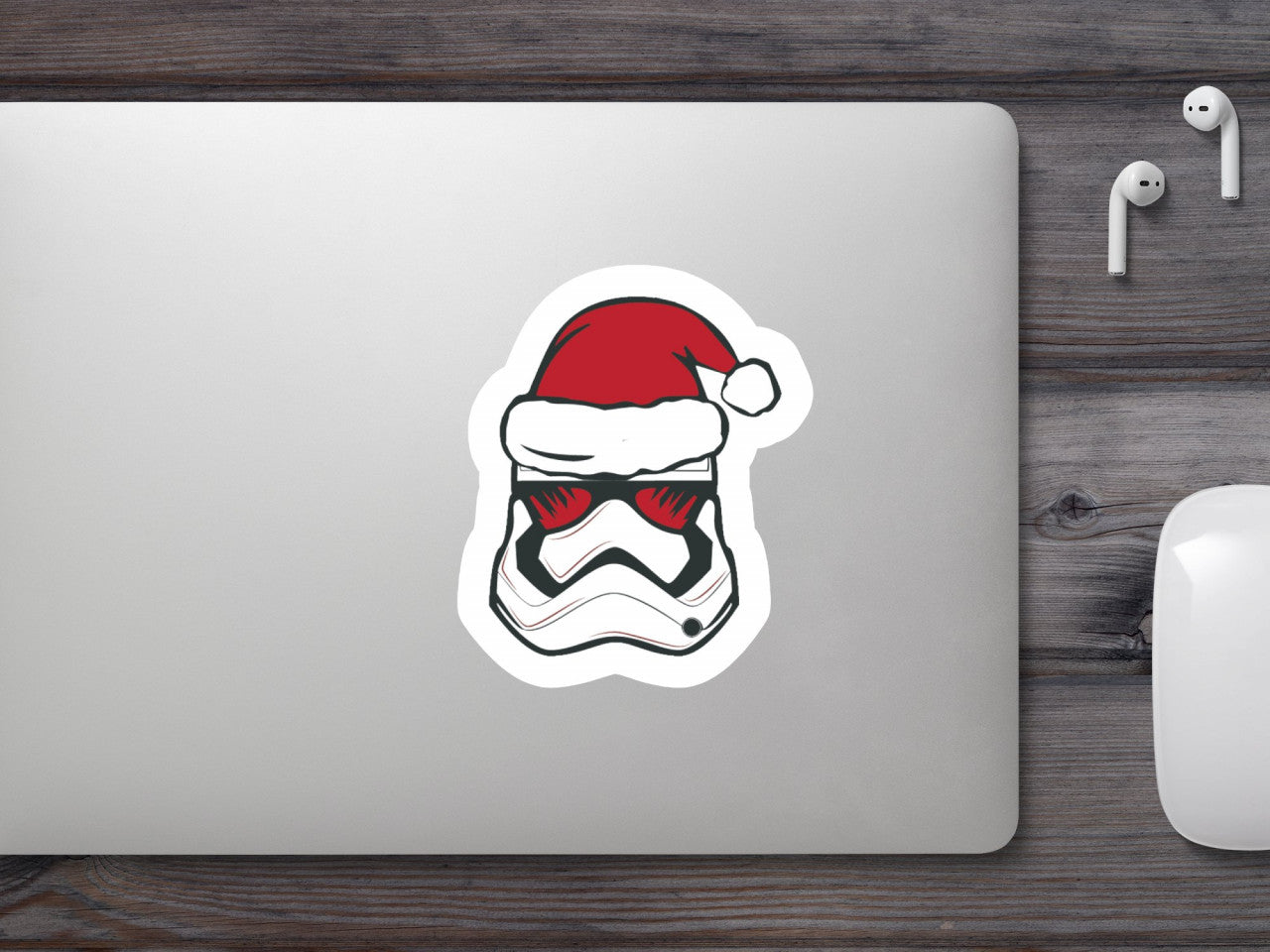 Set 4 bucati, Sticker decorativ, Casca Star Wars de craciun, Rezistent la apa, NO8750, 10 cm, Multicolor