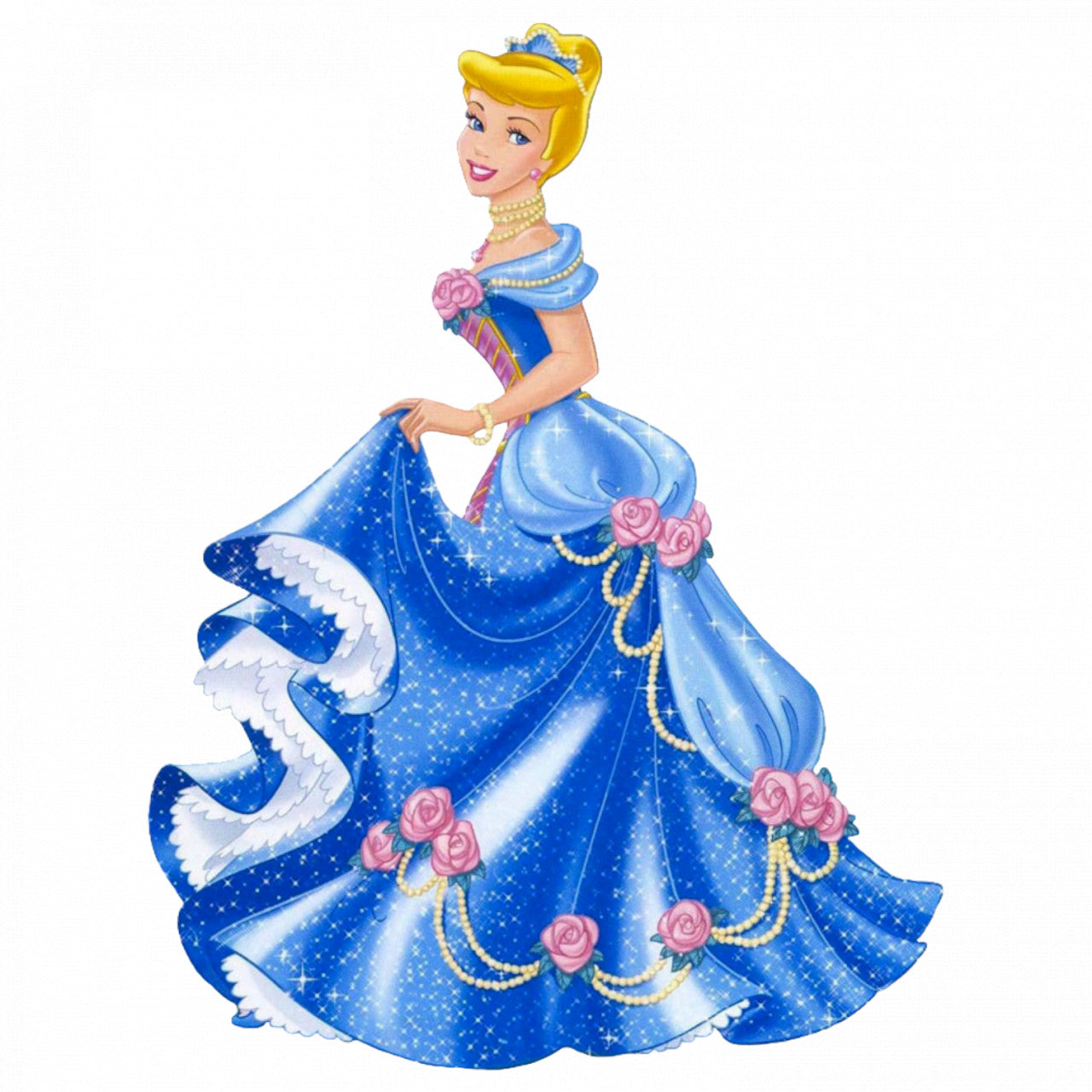 Set 4 bucati, Sticker decorativ, Cenusareasa cu rochie cu tul, Rezistent la apa, NO8781, 10 cm, Multicolor