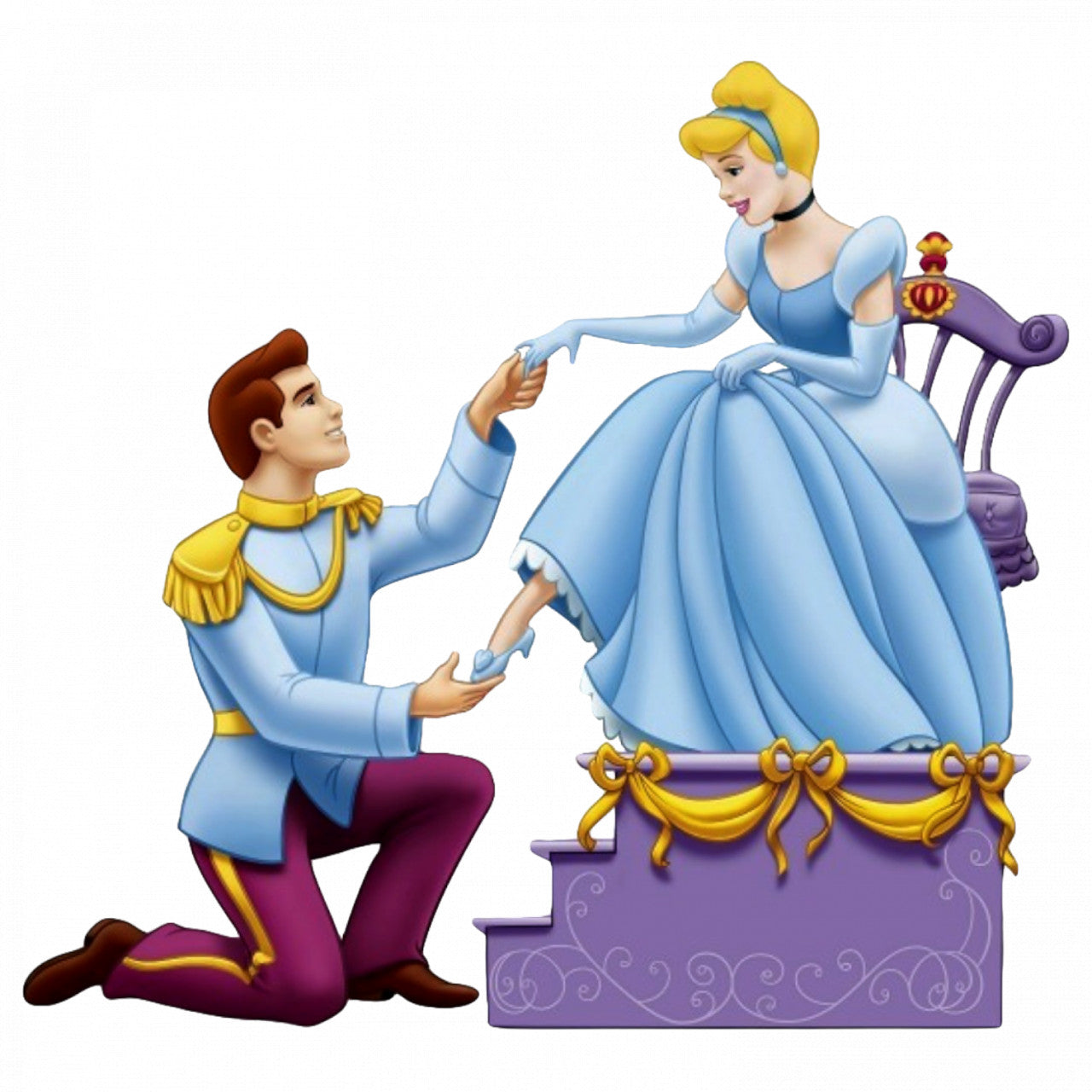 Set 4 bucati, Sticker decorativ, Cenusareasa si printul frumos incearca pantoful, Rezistent la apa, NO8796, 10 cm, Multicolor