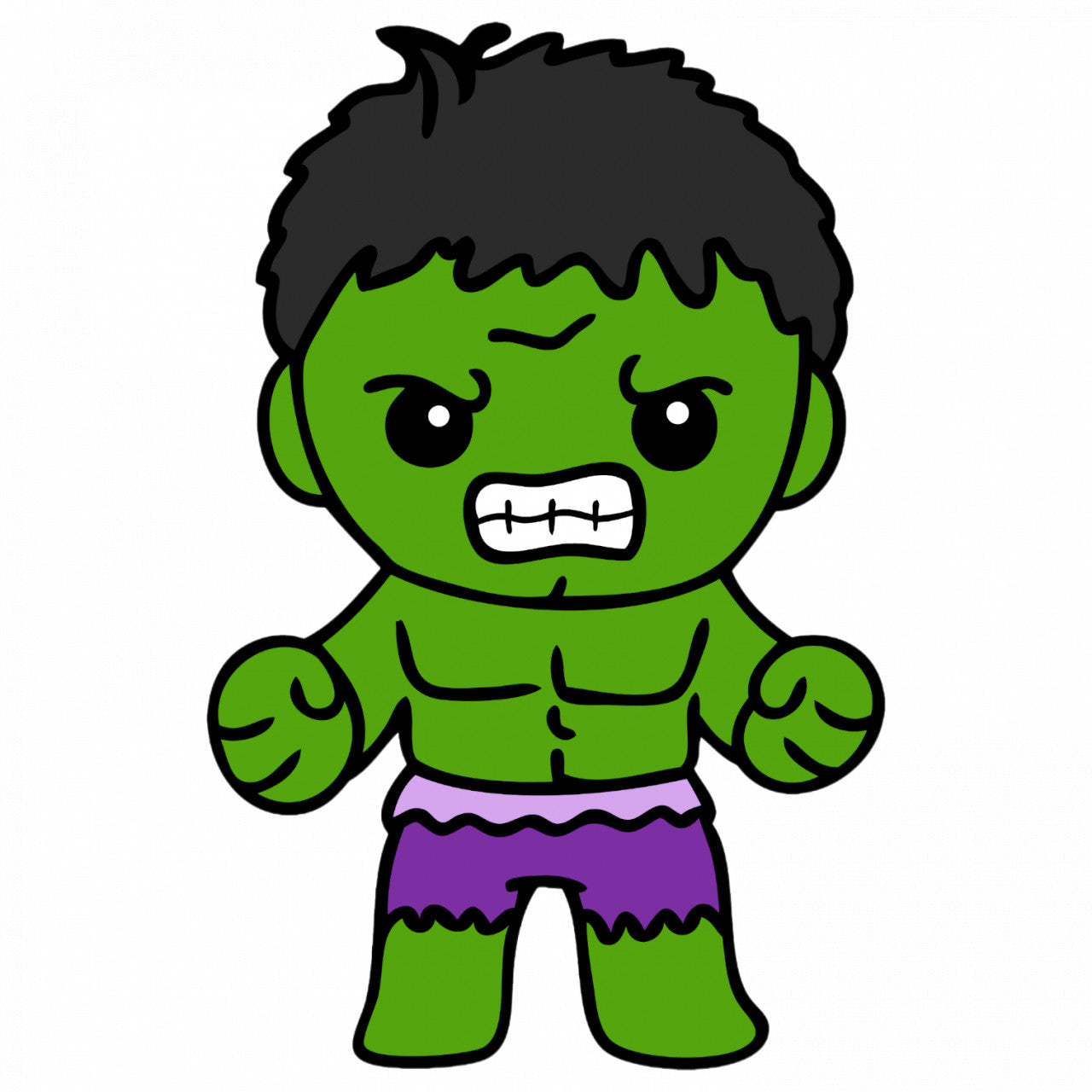 Set 4 bucati, Sticker decorativ, Chibi Hulk, Rezistent la apa, NO8805, 10 cm, Multicolor