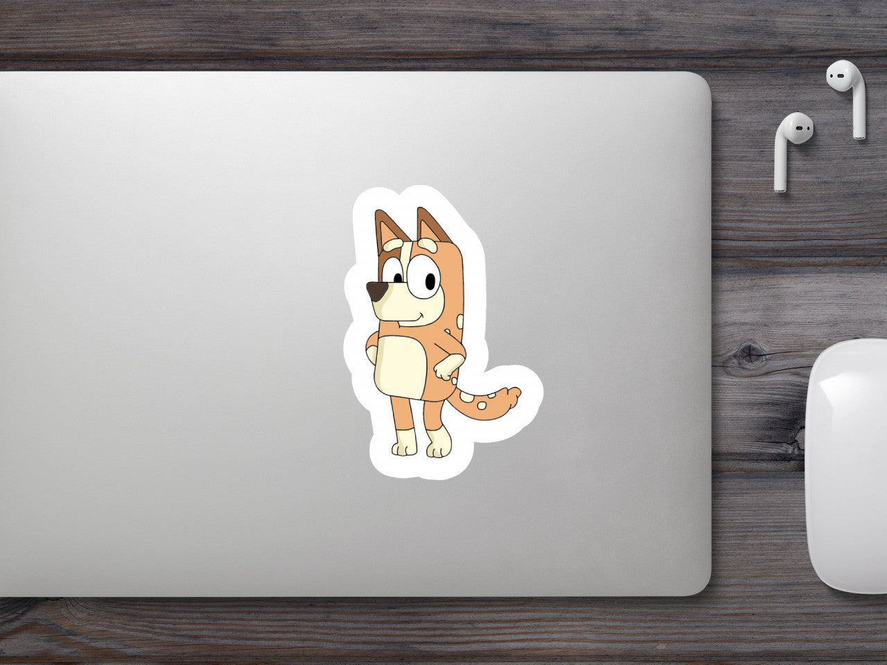 Set 4 bucati, Sticker decorativ, Chilli Heeler curios, Rezistent la apa, NO8811, 10 cm, Multicolor