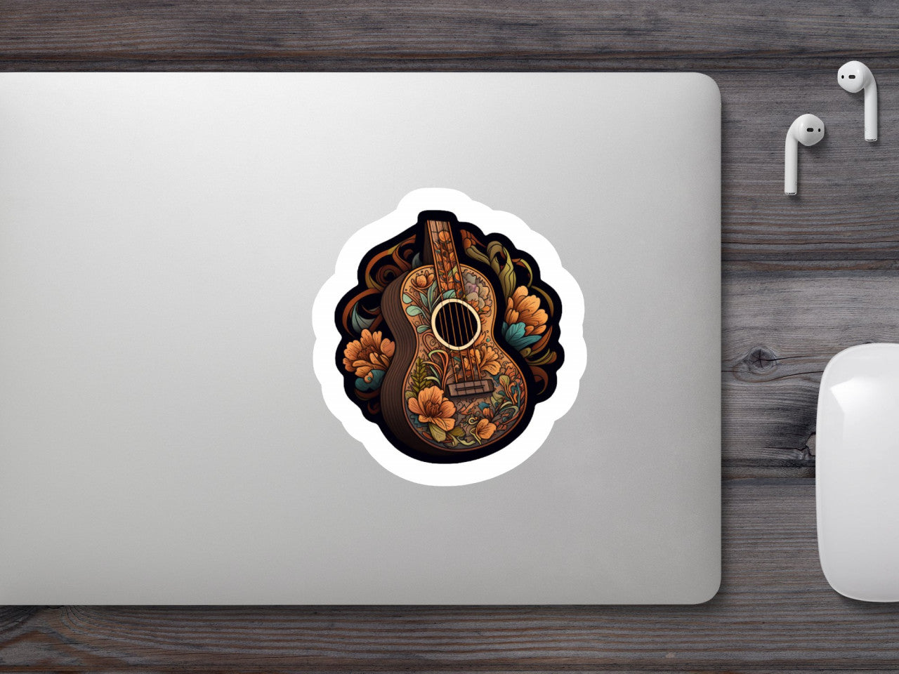 Set 4 bucati, Sticker decorativ, Chitare ukulele, Rezistent la apa, NO8824, 10 cm, Multicolor