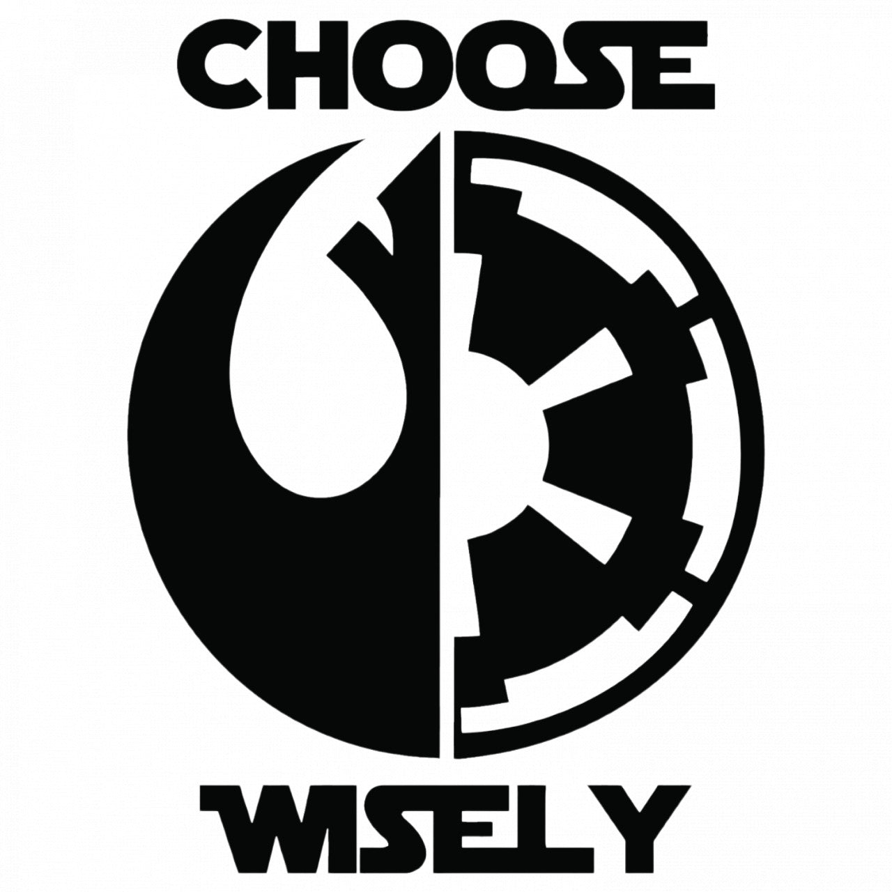 Set 4 bucati, Sticker decorativ, Choose wiseley Star Wars, Rezistent la apa, NO8831, 10 cm, Multicolor