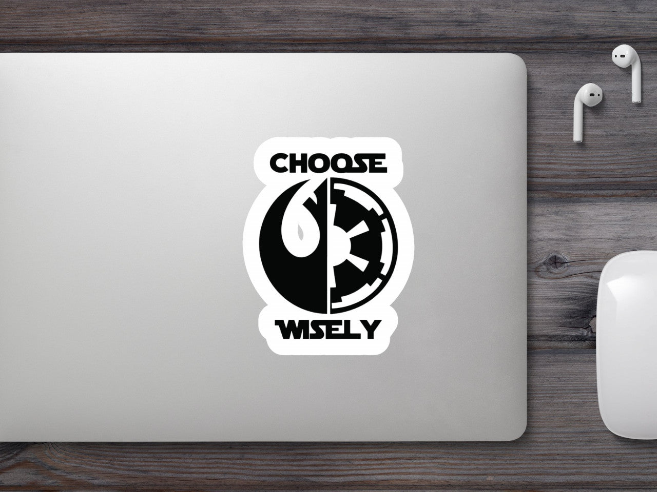 Set 4 bucati, Sticker decorativ, Choose wiseley Star Wars, Rezistent la apa, NO8831, 10 cm, Multicolor