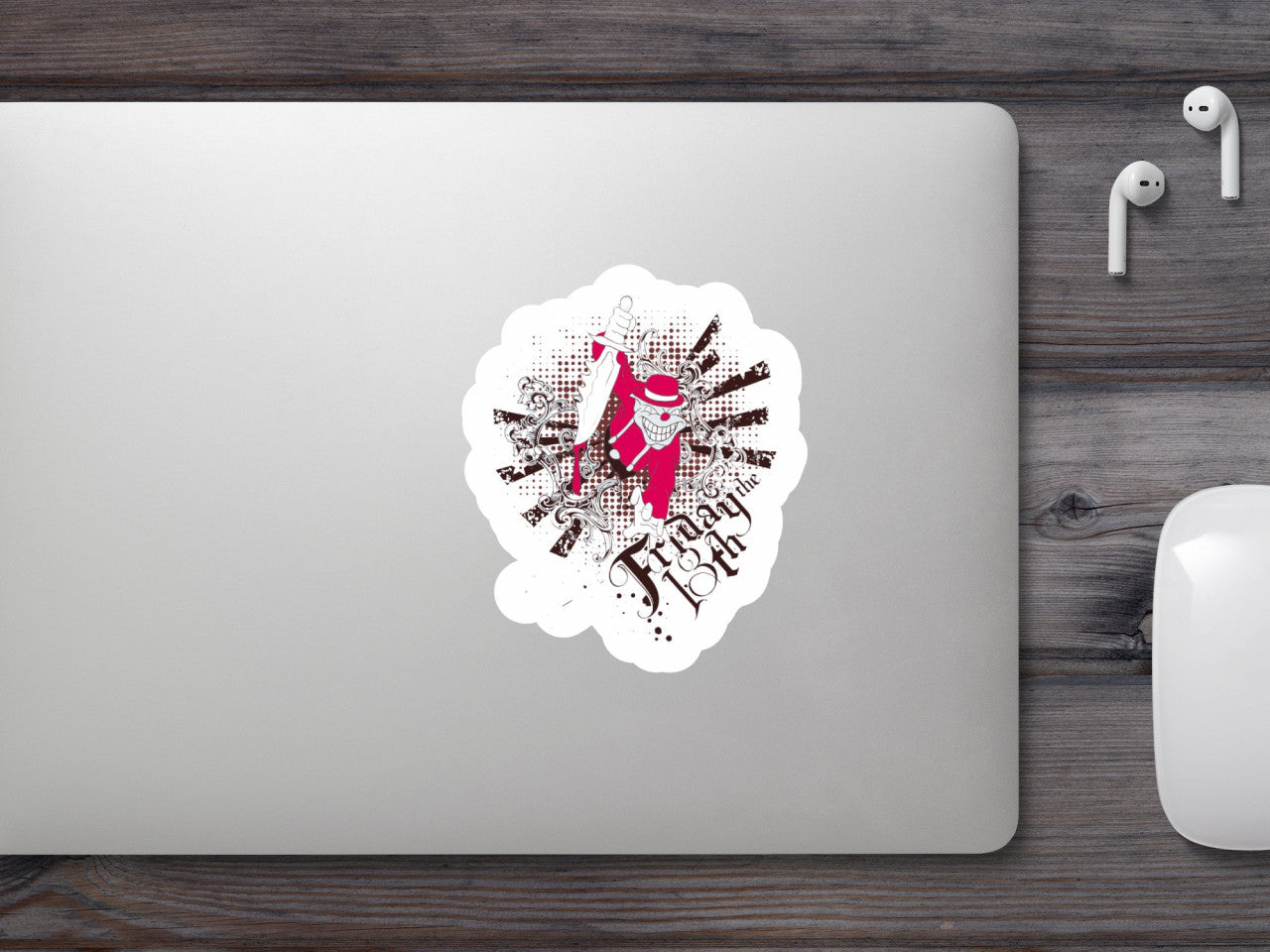 Set 4 bucati, Sticker decorativ, Clovnul cu cutit, Rezistent la apa, NO8841, 10 cm, Multicolor